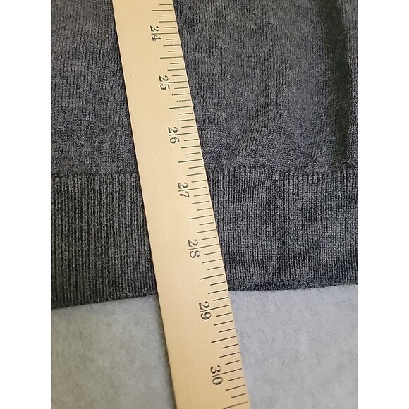 Hart Schaffner Marx V Neck Sweater Mens LT Tall Charcoal Merino Stretch Preppy - Picture 12 of 13